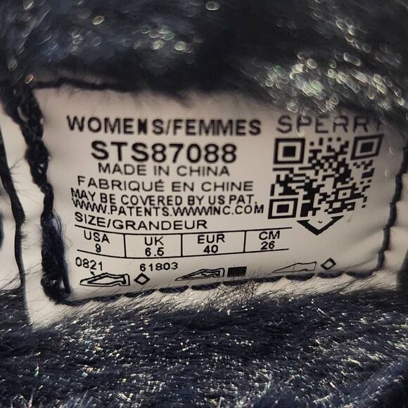 Sperry Women's Navy Float Boat Shoes with Faux Fur Lining Size 9 NWOT - Picture 8 of 9